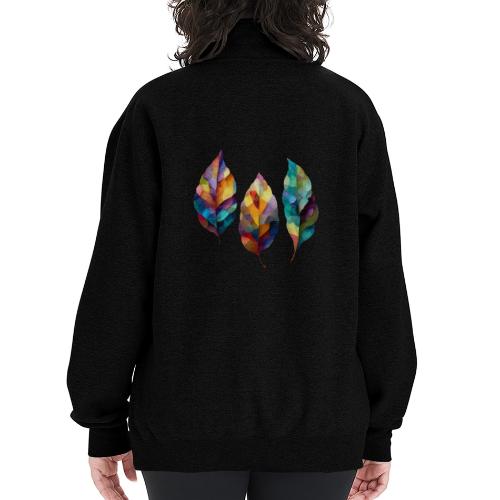 Art: Colorful Leaf Harmony - Champion Unisex 1/4 Zip Pullover Sweatshirt