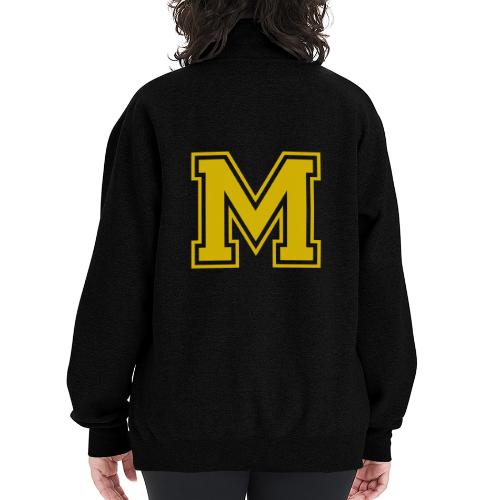 Letter M – Capital Athletic Alphabet Monogram - Champion Unisex 1/4 Zip Pullover Sweatshirt