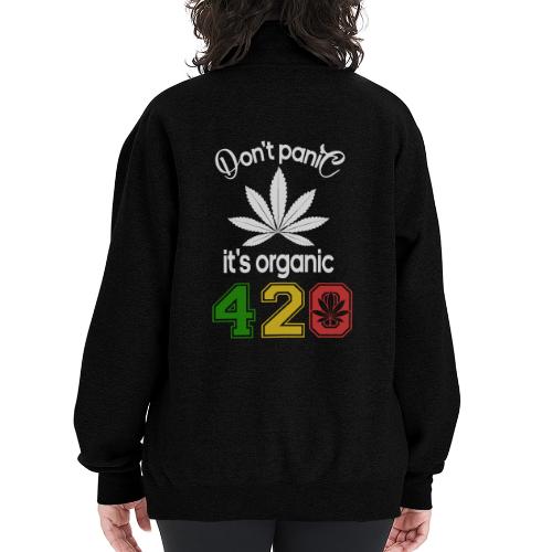 Hilarious 420 Do Not Panic it's organic - Champion Unisex 1/4 Zip Pullover Sweatshirt
