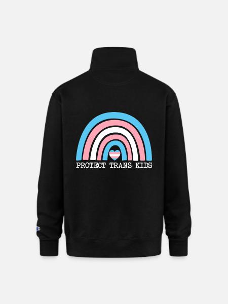 Protect Trans Kids - Champion Unisex 1/4 Zip Pullover Sweatshirt - black