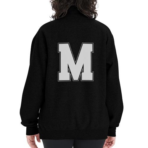 White Letter M – Varsity Alphabet Monogram - Champion Unisex 1/4 Zip Pullover Sweatshirt