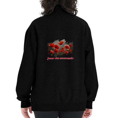 Remembrance Day with Poppies - Champion Unisex 1/4 Zip Pullover Sweatshirt
