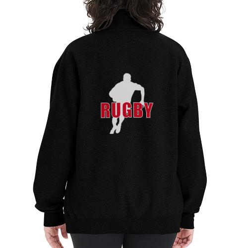 Bold Rugby Action Silhouette - Champion Unisex 1/4 Zip Pullover Sweatshirt