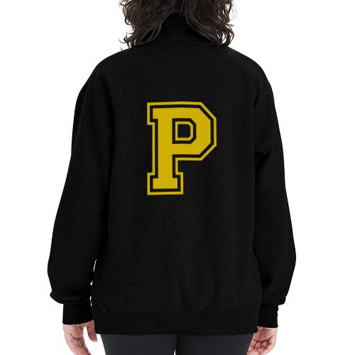 Letter P – Capital Athletic Alphabet Monogram - Champion Unisex 1/4 Zip Pullover Sweatshirt