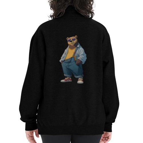 Fashion Streetwear Bear Cartoon Art - Champion Unisex 1/4 Zip Pullover Sweatshirt