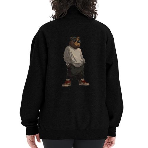 Urban Streetwear Bear Cool Apparel Design - Champion Unisex 1/4 Zip Pullover Sweatshirt