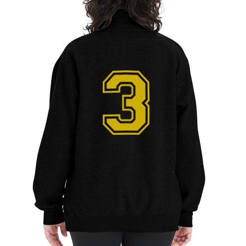 Number 3 in a classic athletic collegiate font - Champion Unisex 1/4 Zip Pullover Sweatshirt