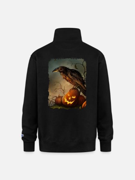 Samhain Raven - Champion Unisex 1/4 Zip Pullover Sweatshirt - black