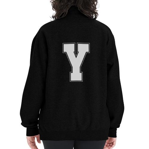 White Letter Y – Varsity Alphabet Monogram - Champion Unisex 1/4 Zip Pullover Sweatshirt