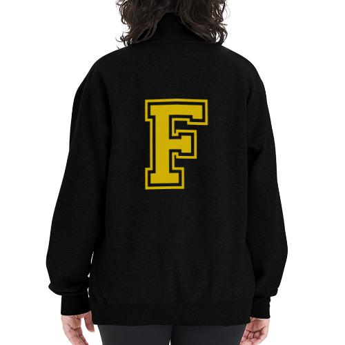 Letter F – Capital Athletic Alphabet Monogram - Champion Unisex 1/4 Zip Pullover Sweatshirt