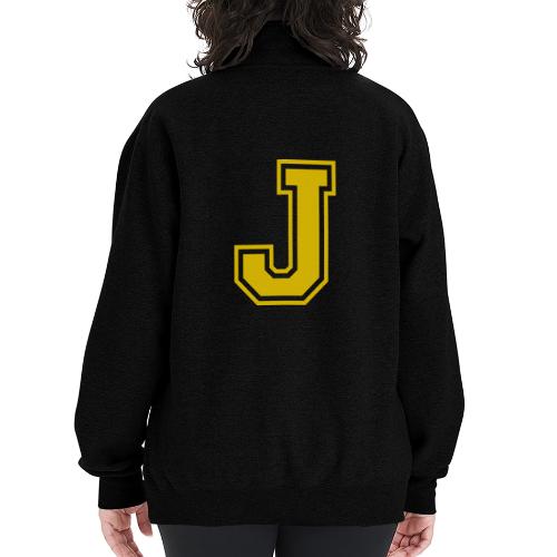 Letter J – Capital Athletic Alphabet Monogram - Champion Unisex 1/4 Zip Pullover Sweatshirt
