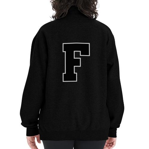 Varsity Letter F Athletic Monogram - Champion Unisex 1/4 Zip Pullover Sweatshirt