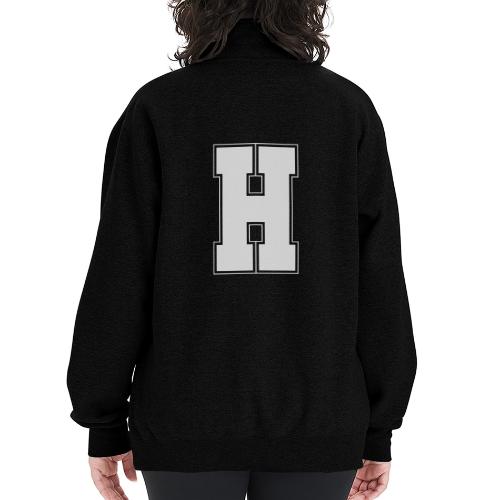White Letter H – Varsity Alphabet Monogram - Champion Unisex 1/4 Zip Pullover Sweatshirt