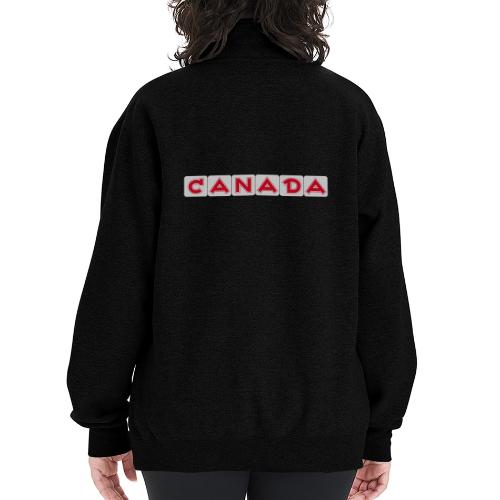Canada, red letters on white background - Champion Unisex 1/4 Zip Pullover Sweatshirt