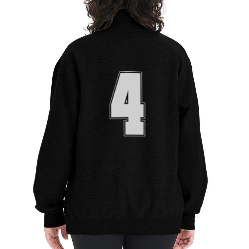 White Number 4 – Varsity Font - Champion Unisex 1/4 Zip Pullover Sweatshirt