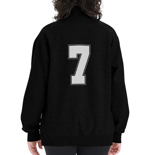 White Number 7 – Varsity Font - Champion Unisex 1/4 Zip Pullover Sweatshirt