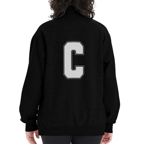 White Letter C – Varsity Alphabet Monogram - Champion Unisex 1/4 Zip Pullover Sweatshirt