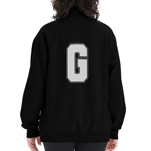 White Letter G – Varsity Alphabet Monogram - Champion Unisex 1/4 Zip Pullover Sweatshirt