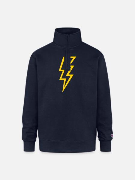 Thunderbolt - Champion Unisex 1/4 Zip Pullover Sweatshirt - navy