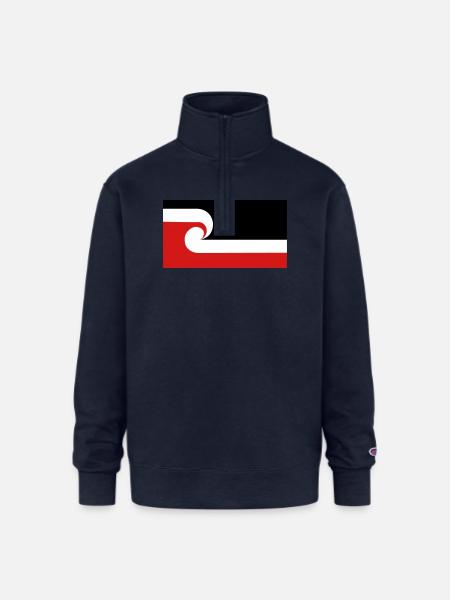 Maori Flag - Champion Unisex 1/4 Zip Pullover Sweatshirt - navy