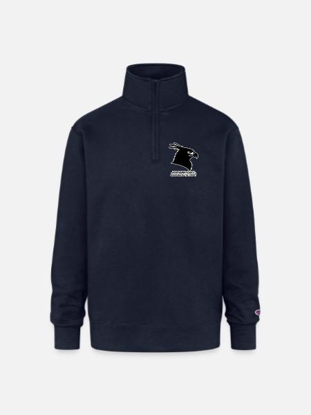 Java Hawk-Eagle: Forest Guardian - Champion Unisex 1/4 Zip Pullover Sweatshirt - navy