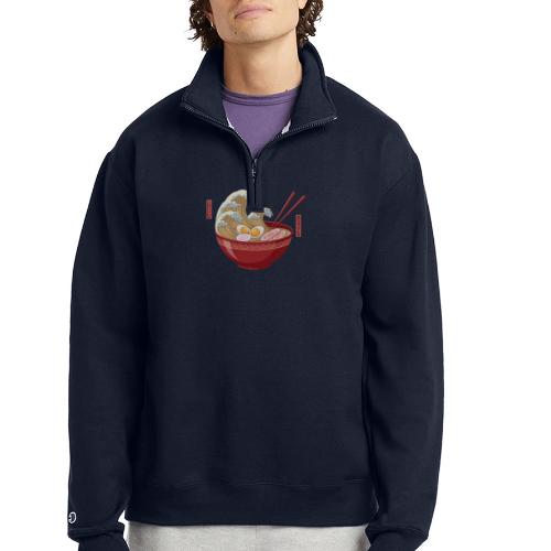The Great Wave of Ramen - Champion Unisex 1/4 Zip Pullover Sweatshirt
