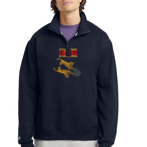 Double tiger fashion, jungle feline animals. - Champion Unisex 1/4 Zip Pullover Sweatshirt