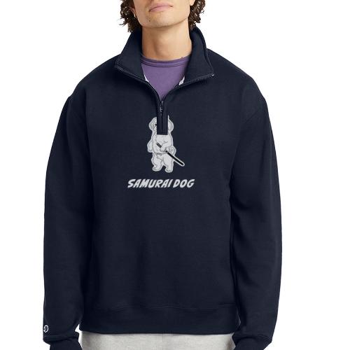 Samurai Maltese Katana Warrior Dog Tee - Champion Unisex 1/4 Zip Pullover Sweatshirt