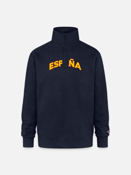 España 5 - Champion Unisex 1/4 Zip Pullover Sweatshirt - navy