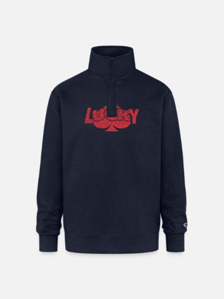 Lucky Spade - Champion Unisex 1/4 Zip Pullover Sweatshirt - navy