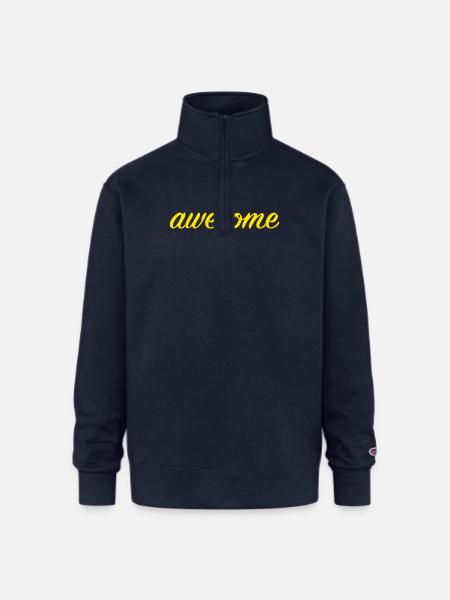 Awesome - Champion Unisex 1/4 Zip Pullover Sweatshirt - navy