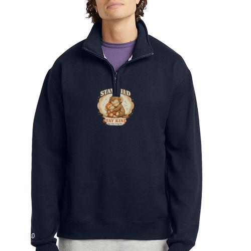 Stay Wild Stay Kind Punch Monkey Hug - Champion Unisex 1/4 Zip Pullover Sweatshirt