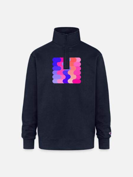 FLOW (Hue & Tint) - Champion Unisex 1/4 Zip Pullover Sweatshirt - navy