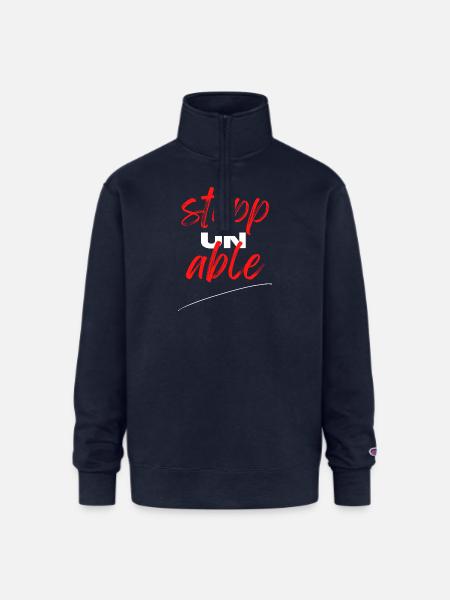 Un stoppable - Champion Unisex 1/4 Zip Pullover Sweatshirt - navy