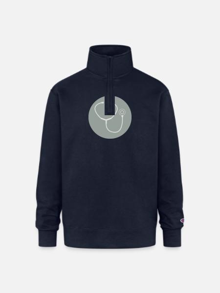 Stethoscope - Champion Unisex 1/4 Zip Pullover Sweatshirt - navy