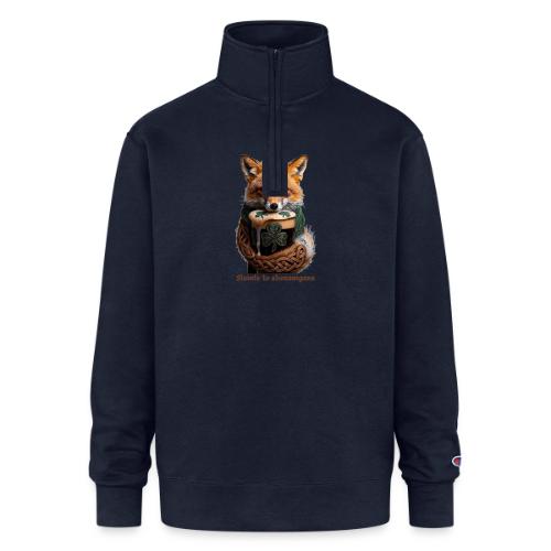 Sly Emerald Fox Toast T-Shirt - Champion Unisex 1/4 Zip Pullover Sweatshirt
