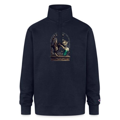 Lucky Last Call Cat Graphic Tee - Champion Unisex 1/4 Zip Pullover Sweatshirt