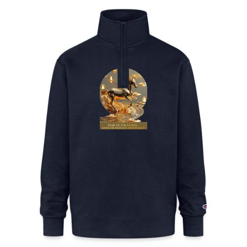 Year of the Horse Abundance T Shirt, Lunar NY Gift - Champion Unisex 1/4 Zip Pullover Sweatshirt