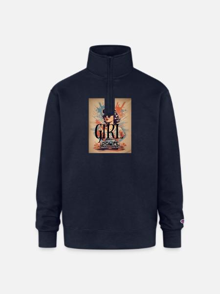 GIRL Power Retro Ride - Champion Unisex 1/4 Zip Pullover Sweatshirt - navy