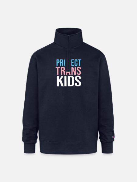 protect trans youth - Champion Unisex 1/4 Zip Pullover Sweatshirt - navy