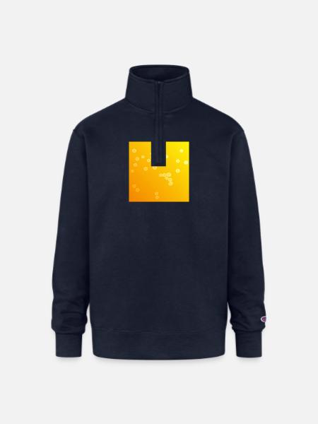 pretty yellow bubbles - Champion Unisex 1/4 Zip Pullover Sweatshirt - navy