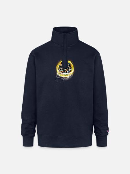 Illuminated Salamander - Champion Unisex 1/4 Zip Pullover Sweatshirt - navy