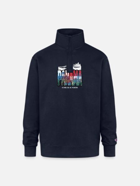 panama - Champion Unisex 1/4 Zip Pullover Sweatshirt - navy