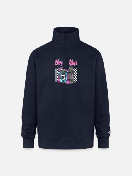 950s Party Sock Hop - Champion Unisex 1/4 Zip Pullover Sweatshirt - navy