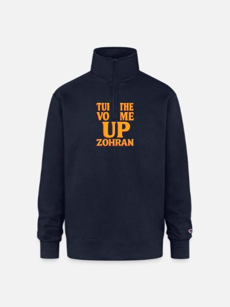 Turn the Volume Up Shirt - Champion Unisex 1/4 Zip Pullover Sweatshirt - navy