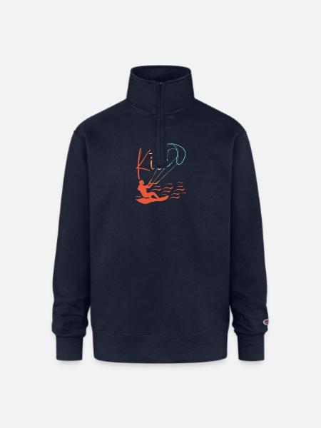 Kitesurfing Kite Water Sports - Champion Unisex 1/4 Zip Pullover Sweatshirt - navy