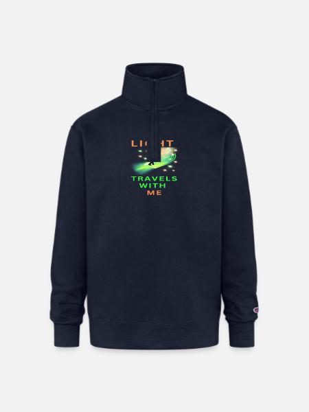 Light_travels_with_me_-sized - Champion Unisex 1/4 Zip Pullover Sweatshirt - navy
