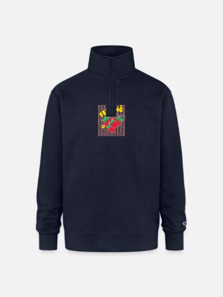 Berry Good Feeling - Champion Unisex 1/4 Zip Pullover Sweatshirt - navy