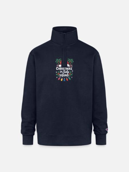 Christmas in July Squad - Champion Unisex 1/4 Zip Pullover Sweatshirt - navy