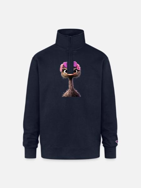Duckie - Champion Unisex 1/4 Zip Pullover Sweatshirt - navy